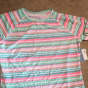 Striped Multicolor Rashguard Swim NWT